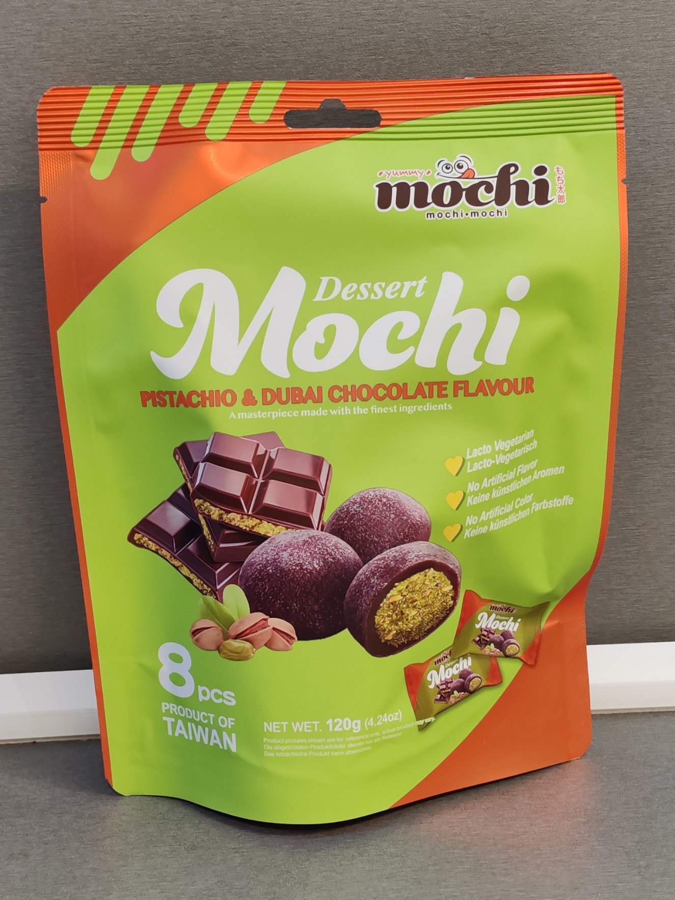 8 pièces mochi pistache style dubai chocolat 120g